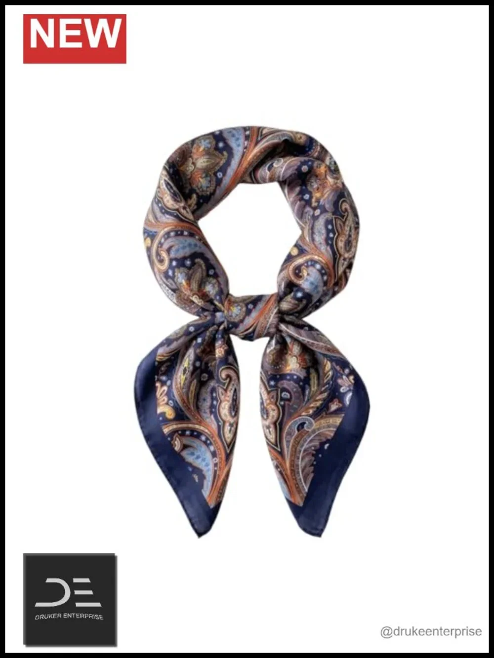 Large Paisley Silky Satin Square Head Scarf, Lightweight Soft Breathable